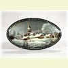 Russian Winter Landscape Brooch - 2" x 1.3"