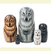 Wolf Portrait Nesting Doll - 6" w/ 5 Pieces