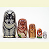 Wolves and Foxes Nesting Doll - 6" w/ 5 Pieces