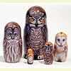 Great Horned Owl Nesting Doll - 6" w/ 5 Pieces