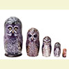 Great Gray Owl Nesting Doll - 4" w/ 5 Pieces