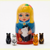 Summer Whiskers Surprise Nesting Doll - 3.5" w/ 4 Cats Inside