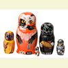 Alley Cats Nesting Doll - 4" w/ 5 Pieces