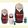 Carved Christmas Nesting Doll - 6" w/ 5 Pieces