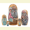 Carved Life of Christ Nesting Doll - 7" w/ 5 Pieces