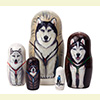 Dog Sled Nesting Doll - 6" w/ 5 Pieces