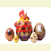 Rooster Nesting Egg - 5" w/ 5 Pieces