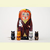 Autumn Whiskers Surprise Nesting Doll - 3.5" w/ 4 Cats Inside