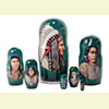 Native American Chiefs Nesting Doll - 8" w/ 7 Pieces