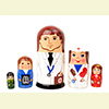 Male Doctor Nesting Doll - 5" w/ 5 Pieces