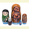 Fishing Adventure Nesting Doll - 4" w/ 5 Pieces