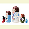 Male Dentist Nesting Doll - 5" w/ 5 Pieces