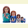 Female Dentist Nesting Doll - 5" w/ 5 Pieces