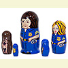 Police Officer Nesting Doll - 5" w/ 5 Pieces