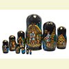 The Fisherman and the Goldfish Nesting Doll - 10" w/ 10 Pieces