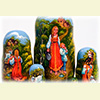 Alyonushka and Ivanushka Nesting Doll - 5" w/ 5 Pieces