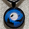 Witch - Night Flight - 1" Pendant w/ Black Necklace