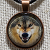 Wolf - Yeah, Come Closer - 1" Pendant w/ Black Necklace