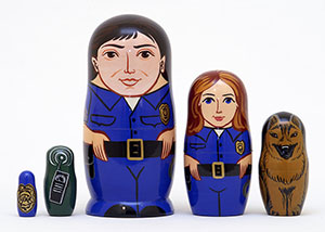 Police Officer Nesting Doll - 5" w/ 5 Pieces